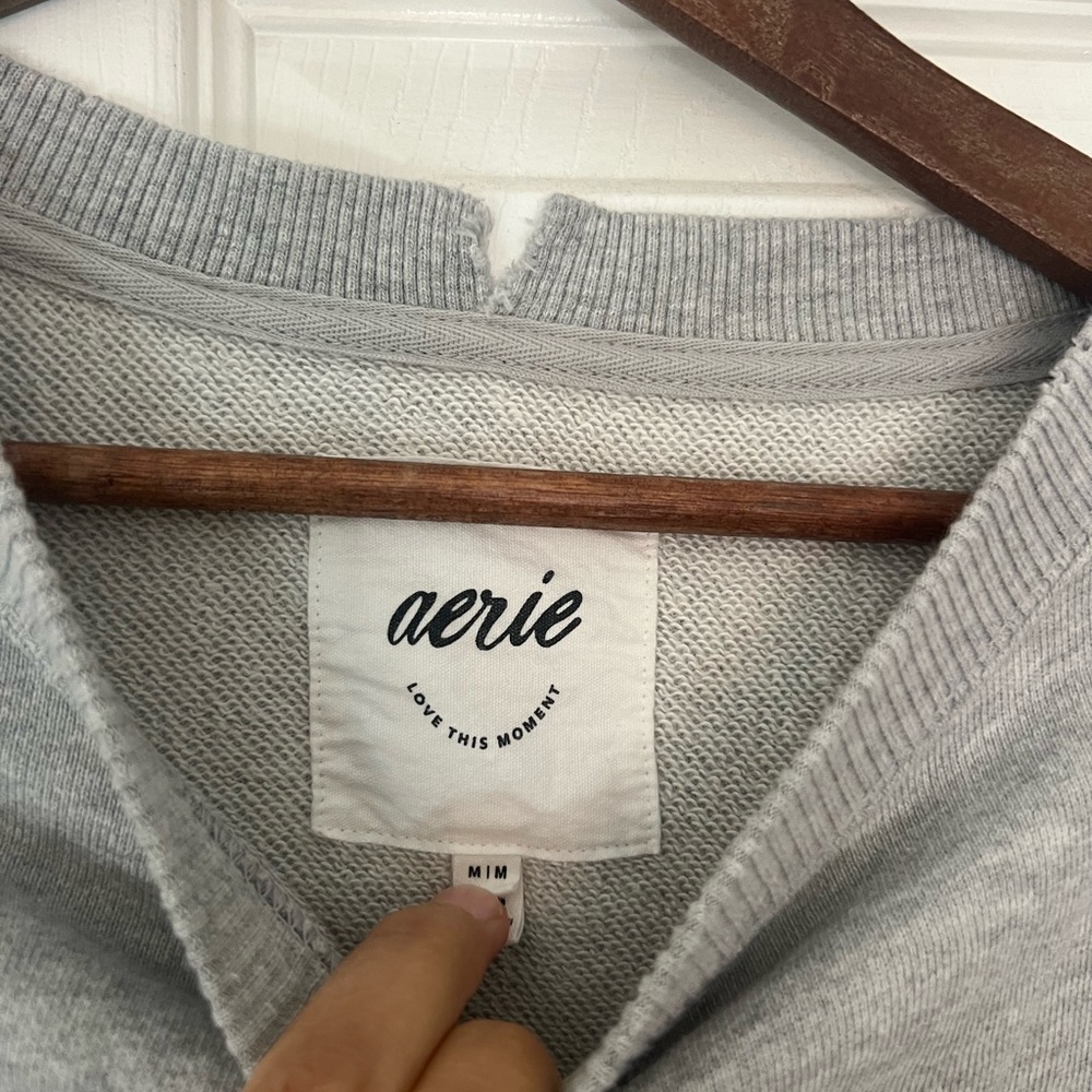 Aerie Heather grey oversized sweatshirt. Size medium